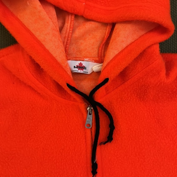Vintage 80s MWG Orange Work Wear Fleece Union Made - Picture 2 of 8